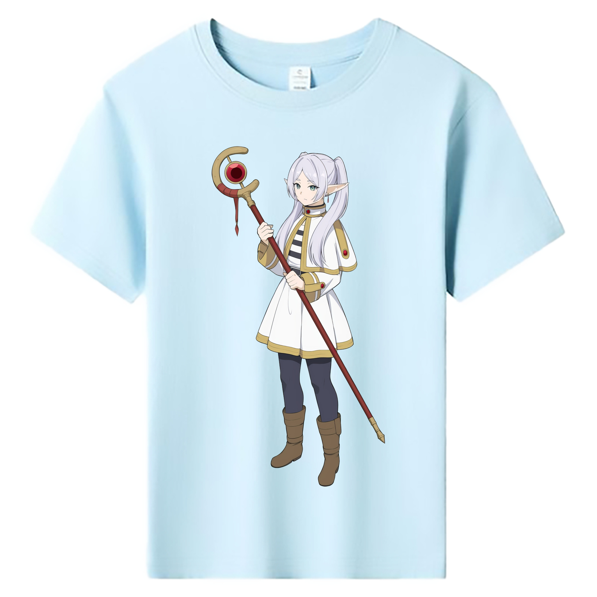 （画像用） 葬送のフリーレン Frieren 綿100％キッズTシャツ（フロントプリント）